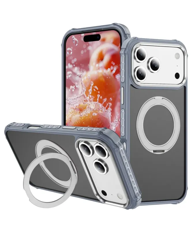 Coque iPhone 17 Pro Max Antichoc MagSafe avec Anneau-Support