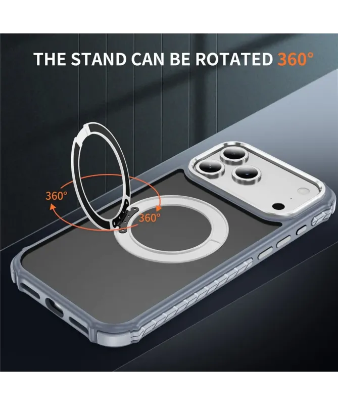 Coque iPhone 17 Pro Max Antichoc MagSafe avec Anneau-Support