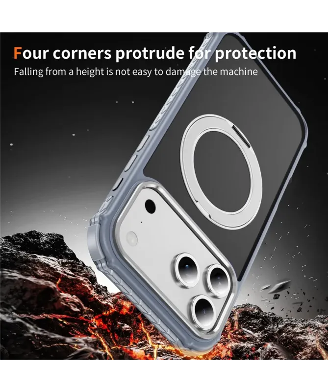Coque iPhone 17 Pro Max Antichoc MagSafe avec Anneau-Support