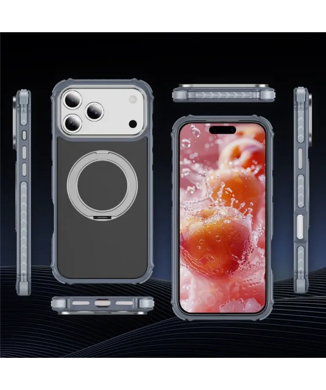 Coque iPhone 17 Pro Max Antichoc MagSafe avec Anneau-Support