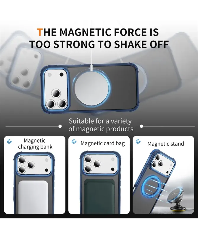 Coque iPhone 17 Pro Max Antichoc MagSafe avec Anneau-Support