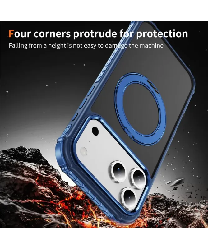 Coque iPhone 17 Pro Max Antichoc MagSafe avec Anneau-Support