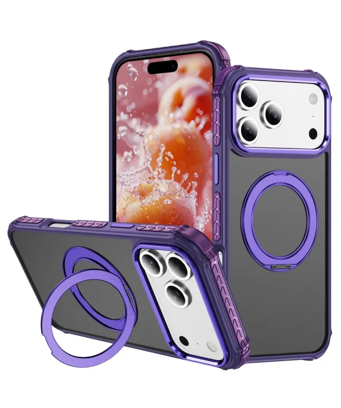 Coque iPhone 17 Pro Max Antichoc MagSafe avec Anneau-Support