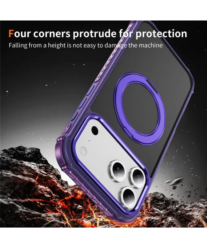 Coque iPhone 17 Pro Max Antichoc MagSafe avec Anneau-Support