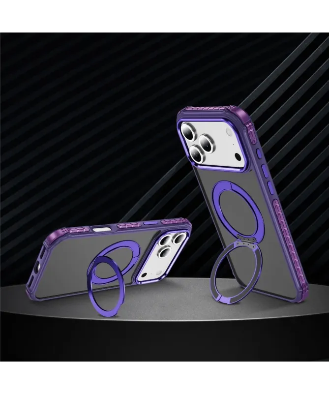 Coque iPhone 17 Pro Max Antichoc MagSafe avec Anneau-Support