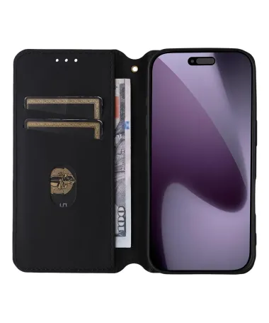 Flip Cover iPhone 17 Pro Max Design Géométrie Argent Bleu marine Marron Noir Rouge Violet - photo 18