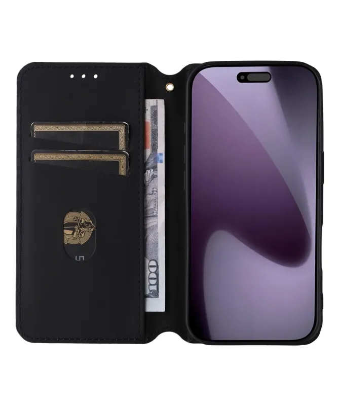 Housse Portefeuille iPhone 17 Pro Max Motif Géométrique 3D