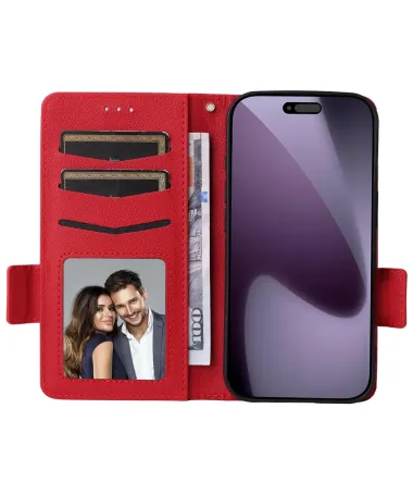 Housse iPhone 17 Pro Max effet cuir à Lanière | FOLKEN Rouge - photo 9