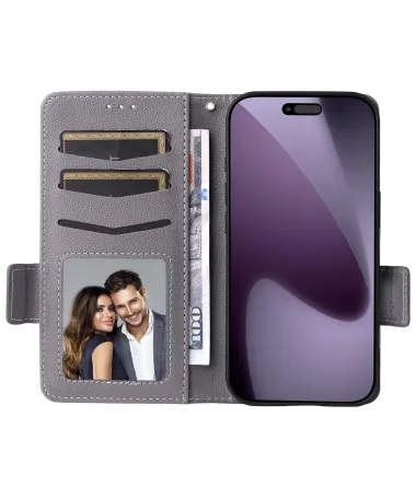 Housse iPhone 17 Pro Max effet cuir à Lanière | FOLKEN Gris Foncé - photo 12