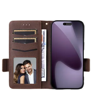 Housse iPhone 17 Pro Max effet cuir à Lanière | FOLKEN Marron - photo 21