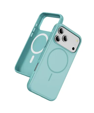 Coque iPhone 17 Pro Max Antichoc MagSafe avec Grip Texturé Cyan - photo 38