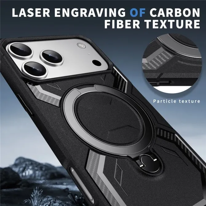 Coque iPhone 17 Pro Max Antichoc Militaire MagSafe avec Anneau-Support