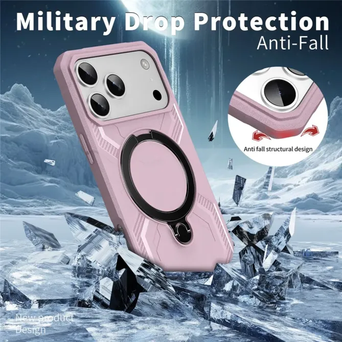 Coque iPhone 17 Pro Max Antichoc Militaire MagSafe avec Anneau-Support