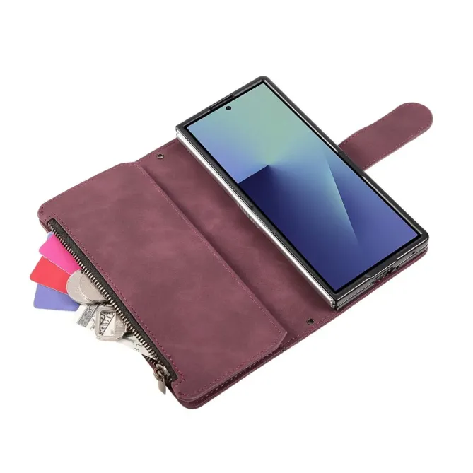 Housse Samsung Galaxy Z Fold 7 Portefeuille Effet Daim | NOMADE