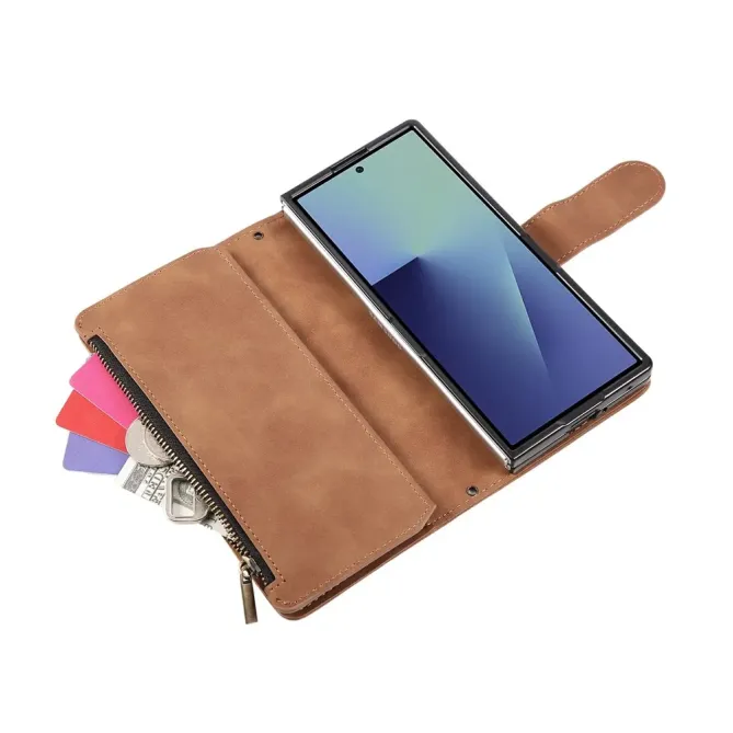 Housse Samsung Galaxy Z Fold 7 Portefeuille Effet Daim | NOMADE