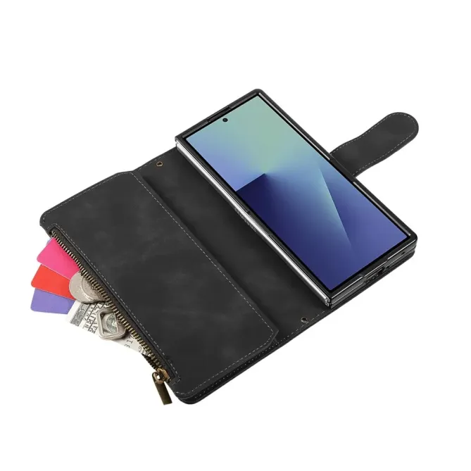 Housse Samsung Galaxy Z Fold 7 Portefeuille Effet Daim | NOMADE