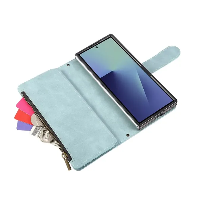 Housse Samsung Galaxy Z Fold 7 Portefeuille Effet Daim | NOMADE