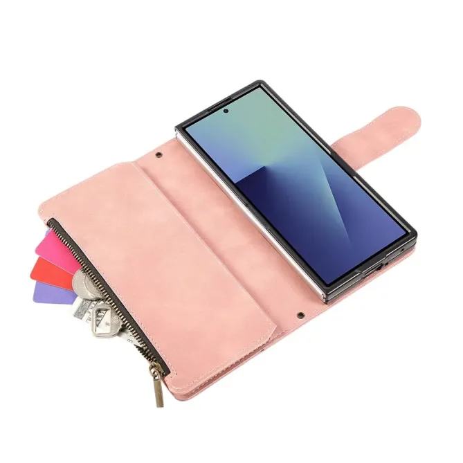Housse Samsung Galaxy Z Fold 7 Portefeuille Effet Daim | NOMADE