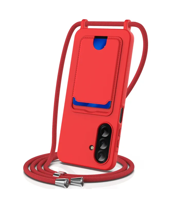 Coque Cordon Samsung Galaxy S25 FE Silicone avec Porte-Carte