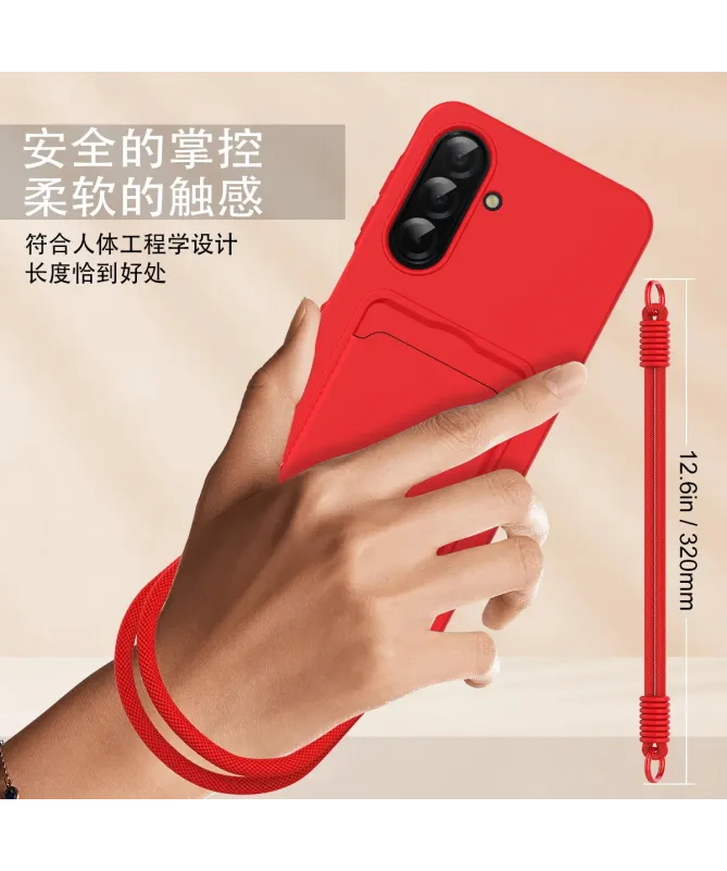 Coque Dragonne Samsung Galaxy S25 FE Silicone avec Porte-Carte
