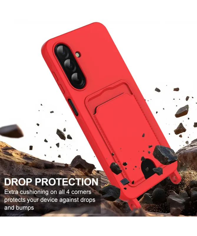 Coque Dragonne Samsung Galaxy S25 FE Silicone avec Porte-Carte