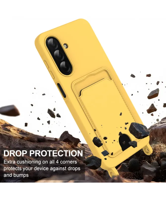 Coque Dragonne Samsung Galaxy S25 FE Silicone avec Porte-Carte
