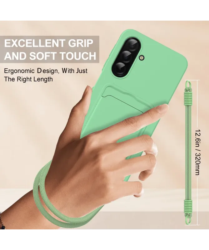 Coque Dragonne Samsung Galaxy S25 FE Silicone avec Porte-Carte