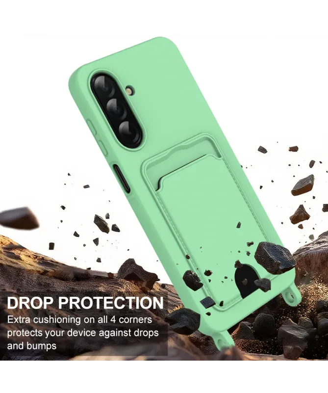 Coque Dragonne Samsung Galaxy S25 FE Silicone avec Porte-Carte