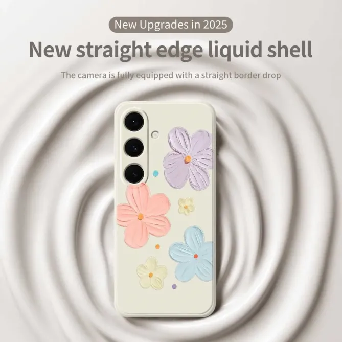 Coque Samsung Galaxy S25 FE Motif Fleurs 3D en Relief Pastel