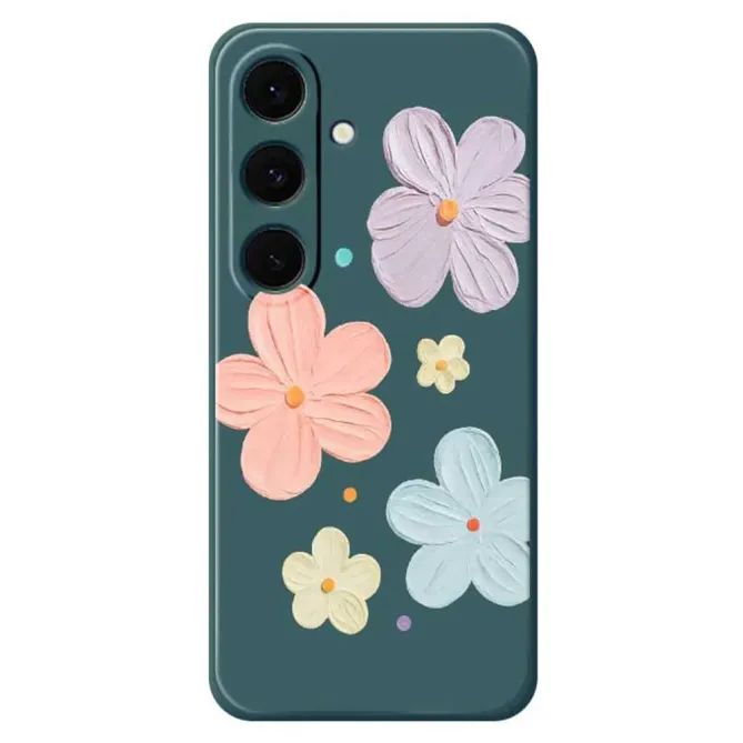 Coque Samsung Galaxy S25 FE Motif Fleurs 3D en Relief Pastel