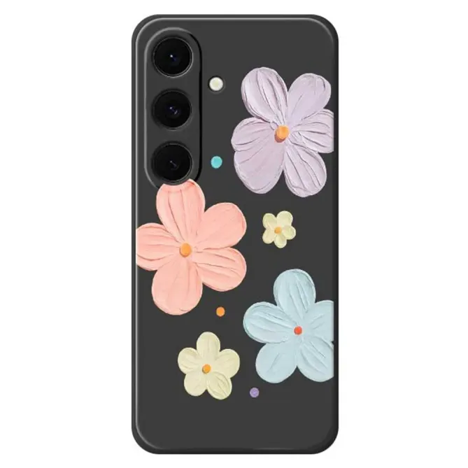 Coque Samsung Galaxy S25 FE Motif Fleurs 3D en Relief Pastel