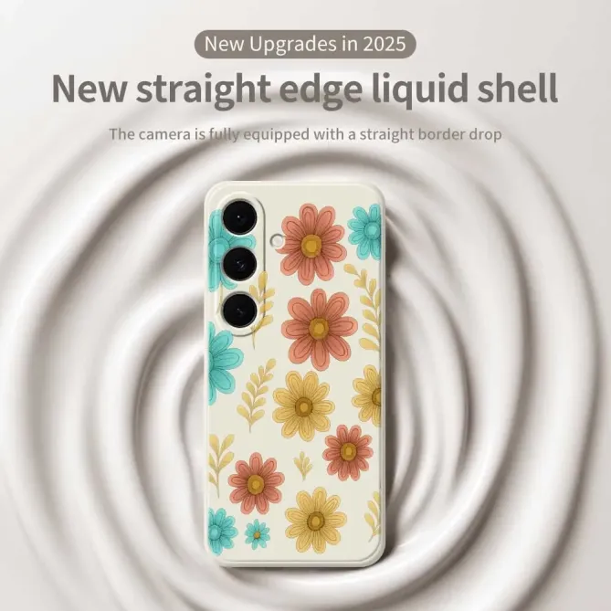 Coque Samsung Galaxy S25 FE Motif Fleurs Vintage Années 70