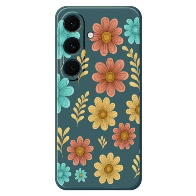 Coque Samsung Galaxy S25 FE Motif Fleurs Vintage Années 70