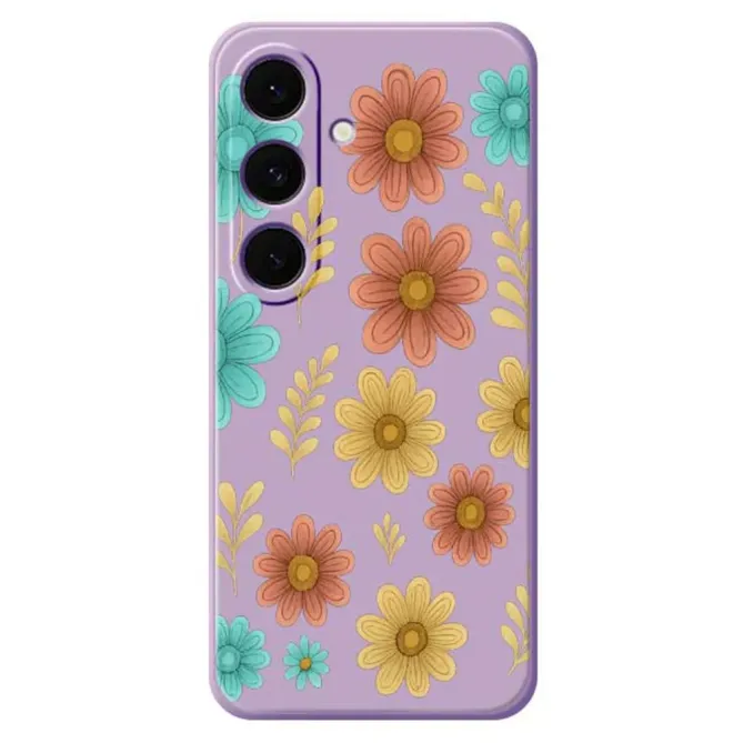 Coque Samsung Galaxy S25 FE Motif Fleurs Vintage Années 70