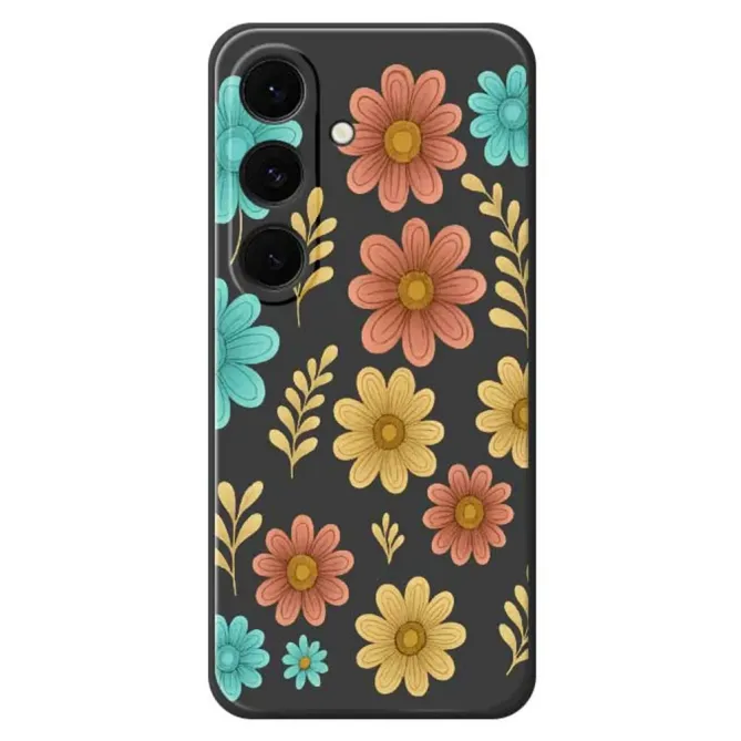 Coque Samsung Galaxy S25 FE Motif Fleurs Vintage Années 70