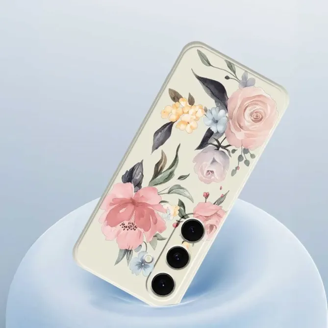 Coque Samsung Galaxy S25 FE Motif Fleurs Aquarelle Vintage