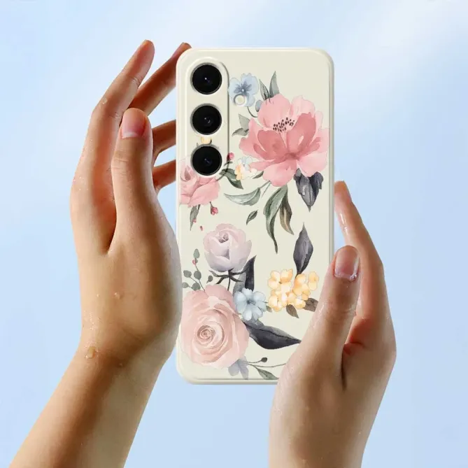 Coque Samsung Galaxy S25 FE Motif Fleurs Aquarelle Vintage