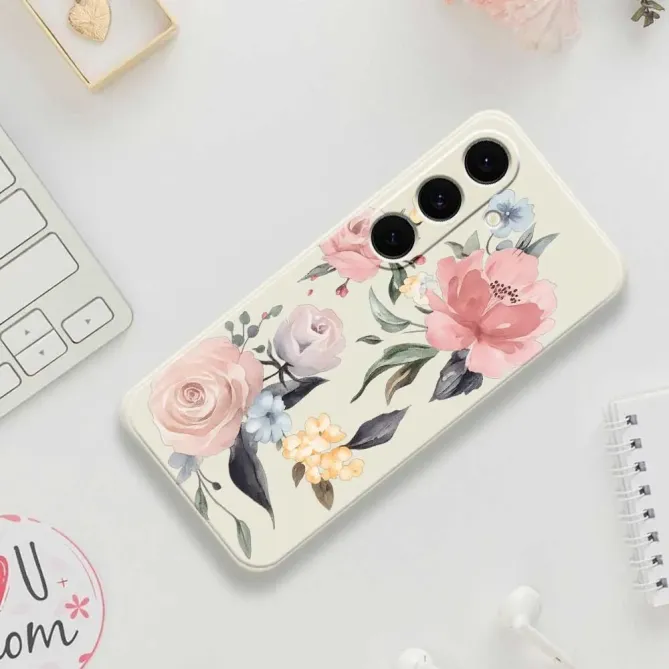 Coque Samsung Galaxy S25 FE Motif Fleurs Aquarelle Vintage