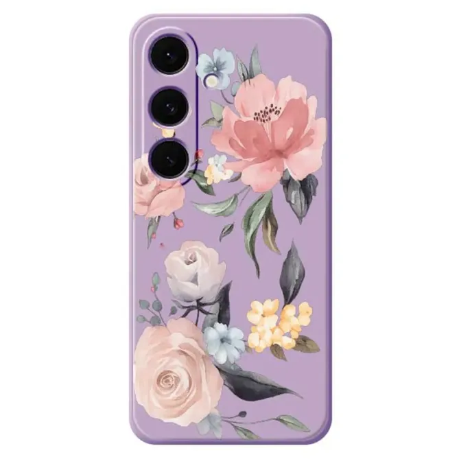 Coque Samsung Galaxy S25 FE Motif Fleurs Aquarelle Vintage