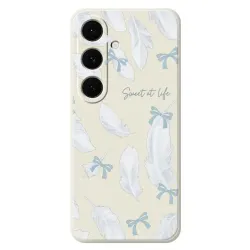 Coque Samsung Galaxy S25 FE Motif Plumes et Nœuds