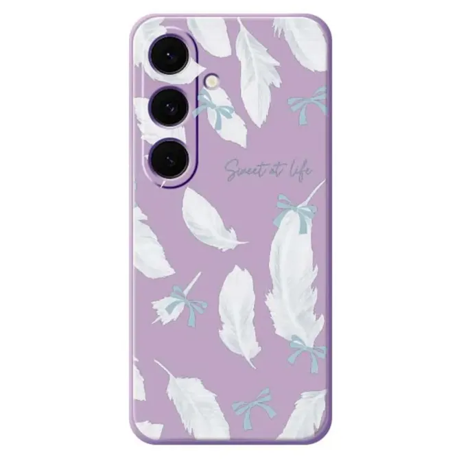 Coque Samsung Galaxy S25 FE Motif Plumes et Nœuds