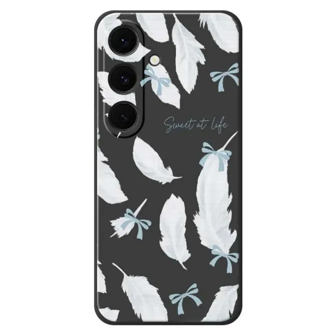 Coque Samsung Galaxy S25 FE Motif Plumes et Nœuds