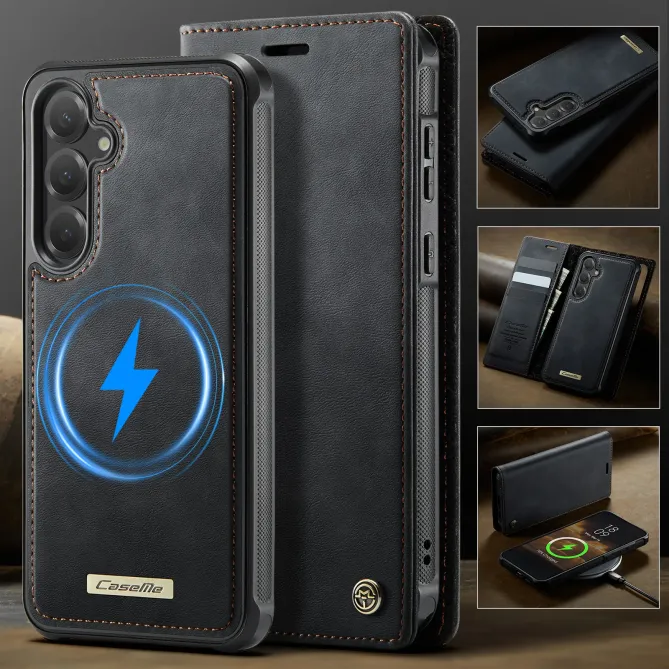 Housse Samsung Galaxy S25 FE Portefeuille Détachable MagSafe RFID