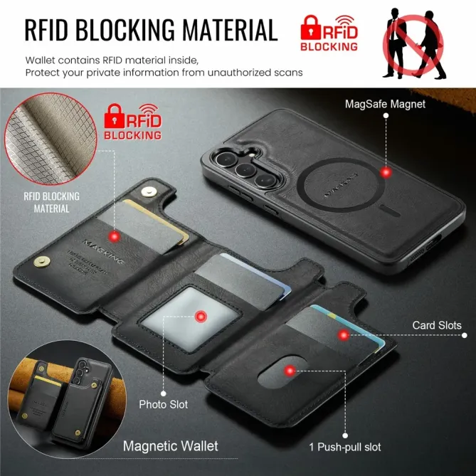Coque Samsung Galaxy S25 FE Portefeuille Détachable MagSafe