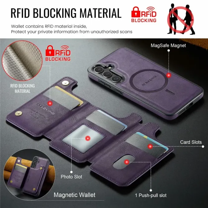 Coque Samsung Galaxy S25 FE Portefeuille Détachable MagSafe