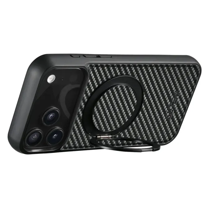 Coque iPhone 17 Pro Max Fibre de Carbone avec Anneau | COMMANDO