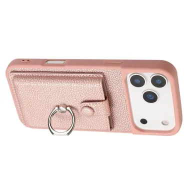 Coque iPhone 17 Pro Max Porte-cartes Extractible et Anneau Or Rose - photo 5