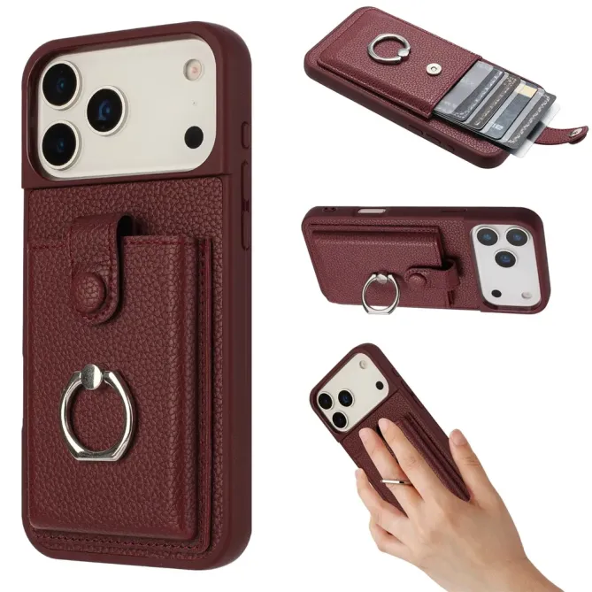 Coque iPhone 17 Pro Max Porte-cartes Extractible et Anneau