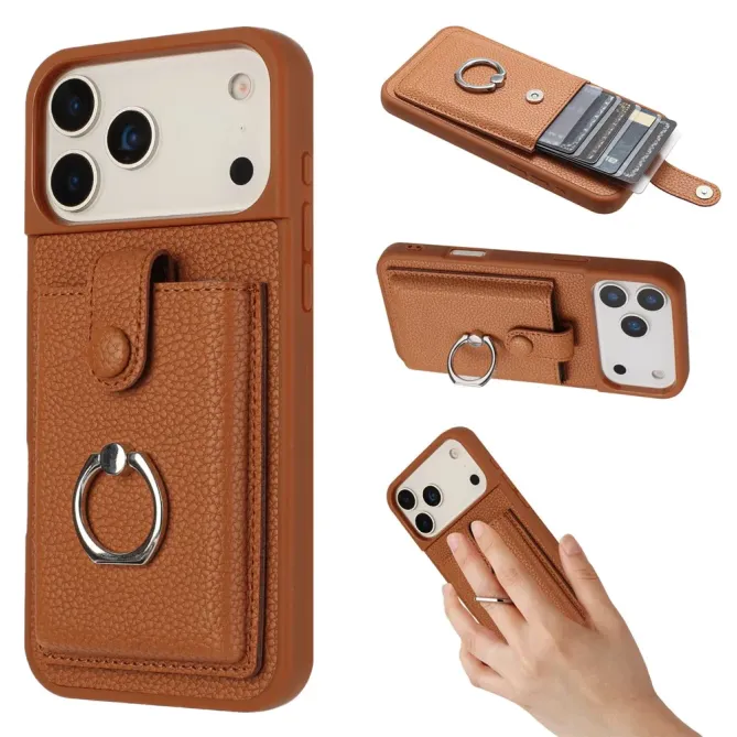 Coque iPhone 17 Pro Max Porte-cartes Extractible et Anneau