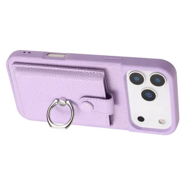 Coque iPhone 17 Pro Max Porte-cartes Extractible et Anneau Violet clair - photo 14